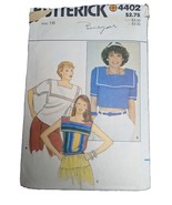 18/40 Vintage 1980s Sewing Pattern Butterick 4402 Sailor Collar Tops - $12.99
