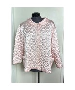 Vintage 1960s Barbizon Pink Quilted Satin Bed Jacket XL Puff Sleeve Loun... - $333.13 MXN