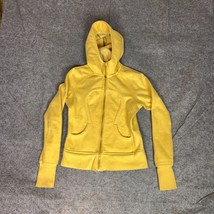 Lululemon Womens Hoodie 6 Yellow Sweatshirt Jacket Full Zip Athleisure S... - $39.98