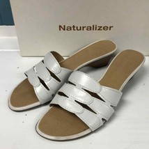 Vintage Muffy white leather slip in sandals slides women’s size 8 - £34.81 GBP