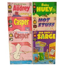 6 Silver Age Harvey Comic Lot Hot Stuff Casper Sad Sack Baby Huey Audrey 60s 70s - $59.39