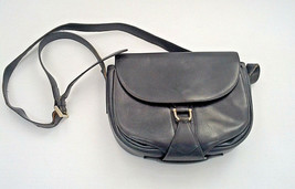 Vintage Cole Haan small  blue leather  long strap shoulder bag purse cro... - $29.70