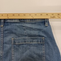 St. John’s Bay Women's Blue Cotton Blend Rear Slit Denim Skirt Pockets Size 14 image 6