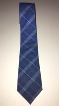 Edit Tie Bar Blue White Gray Plaid Mens Necktie 2.5 Inches Wide 59 Inche... - $14.55