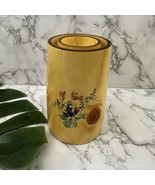 Vintage Handmade Wood Candle Holder Pine Wildflower Floral Country Cotta... - $477.65 MXN