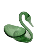 Vintage Rainbow Art Glass Green Swan Hand Blown Candy Dish MCM - €51,57 EUR