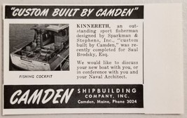 1949 Print Ad Kinnereth Sport Fisherman Boats Camden Shipbuilding Maine - £6.93 GBP