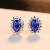 Trendy Earrings for Women 925 Silver Stud Earrings Fine Round Gem Studs Classic  - £15.96 GBP