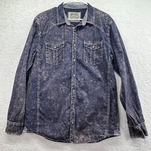 BKE Mens Western Shirt Sz XL Vintage 1967 Standard Fit Blue Bleached Top Stitch - £14.31 GBP
