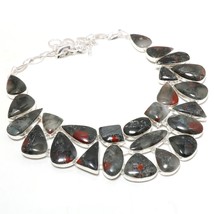 African Bloodstone Gemstone Black Friday Gift Necklace Jewelry 18&quot; SA 4778 - £12.64 GBP