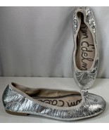 Sam Edelman Ballet Flats Womens 7.5 Silver Metallic Slip On Shoe Preppy ... - $19.79
