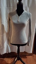 Moda International Woman&#39;s Size Medium Gray Light Weight Hooded Sweater Long... - £15.98 GBP