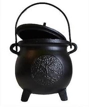 6&quot; Tree of Life cast iron cauldron w/ lid - £104.10 GBP