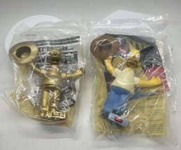 The Simpsons Movie 2007 Lot Of 2 Burger King Toys Homer &amp; Gold Homer Sealed - £17.56 GBP