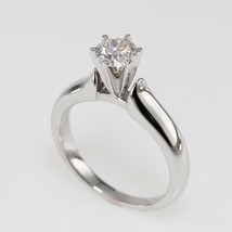 Certifié EGL 0.52 Carat Solitaire Bague Parure En 14k or Blanc G/SI3 Tai... - $2,393.18