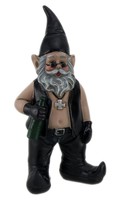 Scratch &amp; Dent Gnofun Thirsty Biker Gnome Statue 7.5 inch - $29.69