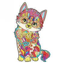 AnyGame Jigsaw Puzzles Multicolor Cat Wooden Gifts Unique Family Games - £18.56 GBP+