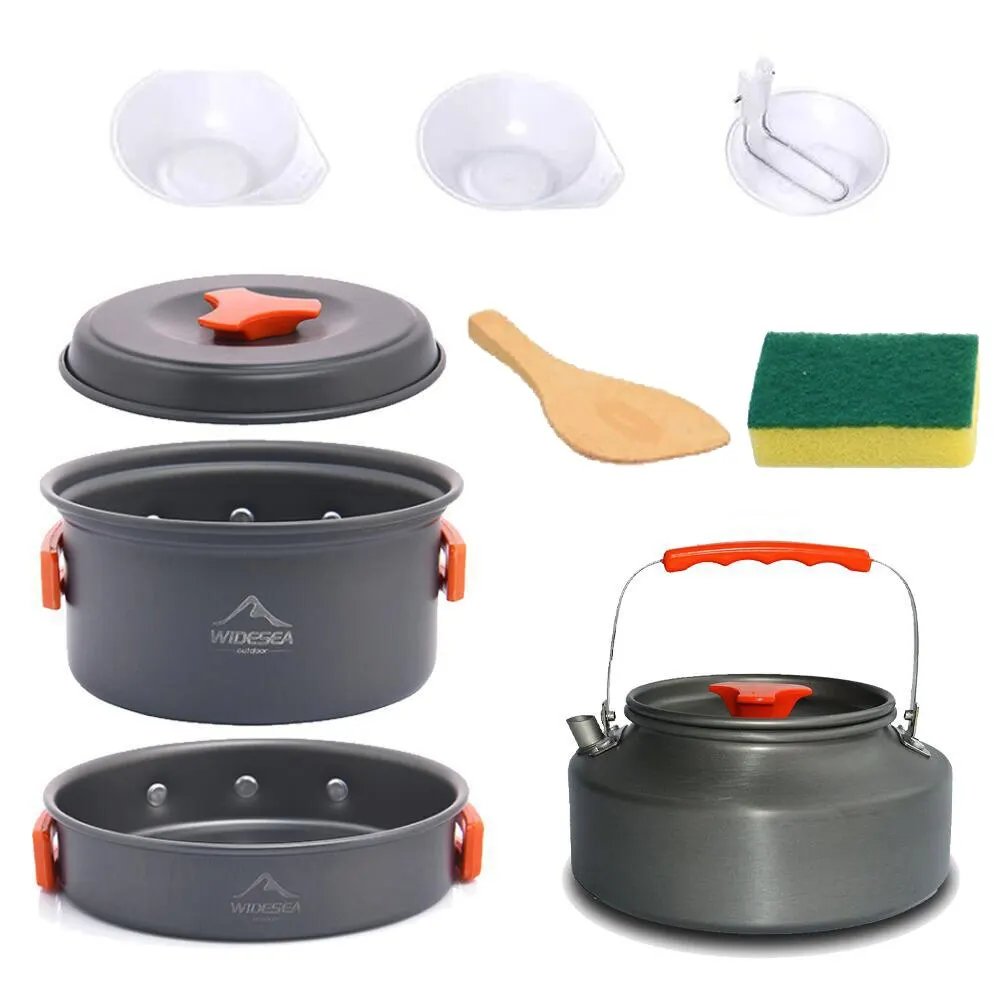 Widesea Camping Tableware Outdoor Cookware Set Pots Tourist Dishes Bowler - £25.64 GBP