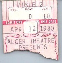 Vintage Gerry Mulligan Ticket Stub April 12 1980 Detroit Michigan Alger Theatre - £27.36 GBP