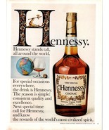 1981 Hennessy Cognac Around the World Globe Vintage Print Ad 80s Wall Art - $10.97