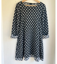 Lisa Bayne Dress Small Polka Dot Knit Gray - £43.88 GBP