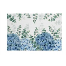 Eucalyptus Hydrangea Bath Mat Soft Washable Floral Runner - $569.55 MXN