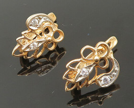 East Europe 14K Gold - Vintage Rose Gold Cubic Zirconia Drop Earrings - GE159 - £210.16 GBP