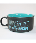 Souper Bowl Soup Mug My Secret Family Recipe Black And Teal Boston Wareh... - $200.29 MXN