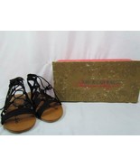 NIB American Rag Black Flat Gladiator Tie Up Sandals Amarlie 055M Org $4... - £9.14 GBP