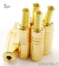 5-Pack 3.5Mm 1/8&quot; Stereo Trs Gold Female Connectors W/ Spring Relief, - $24.99