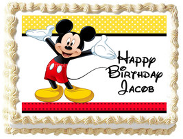 MICKEY MOUSE Edible cake topper Image party decoration - £5.56 GBP+