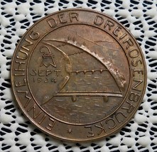1934 Dreirosenbrucke 3 Rose Bridge Basel Switzerland Rhine Germany Token Medal - £235.20 GBP