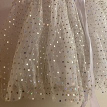Girls Dance Tutu Skirt M Medium Waist 22” To 26” White &amp; Silver - £4.48 GBP
