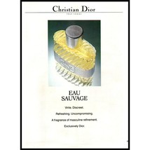 1982 Christian Dior Eau Savage Cologne Fragrance Vintage Print Ad Wall Art - $10.97