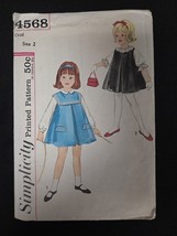 Simplicity Sewing Pattern #4568 Girls Jumper Dress Blouse Size 2 1950s V... - $186.77 MXN