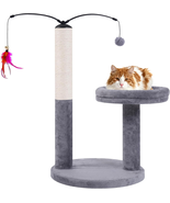 24&quot; Scratching Post, Interactive Cat Scratcher, with Perch &amp; Plush Toy, ... - €25,70 EUR