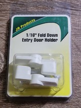 JR Products 11815 1/16&quot; White Fold Down Entry Door Holder - 2pk-NEW-SHIPS N 24HR - £18.31 GBP