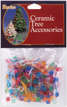 Ceramic Christmas Tree Accessories Mini Globe Pin Multi Color 0.25 Inch - £17.30 GBP