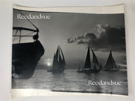 Original Vintage Oversized 20x16 Photo - Sailboats in Lake Michigan, Great Lakes - £40.53 GBP