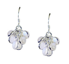 grand Rainbow Moonstone 925 Sterling Silver White Earring Diseñador natural... - £16.36 GBP