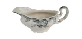 Vtg Gravy Boat Imperial PotteryHarvest Pattern Gray Grapes Wheat England Stamped - £22.74 GBP