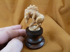 (tb-horse-5) rearing wild Horse Tagua NUT palm figurine Bali carving lov... - $49.08