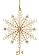 Lenox 2024 Gemmed Snowflake Ornament Annual Icy Blue Crystals Christmas Gift NEW - £55.68 GBP