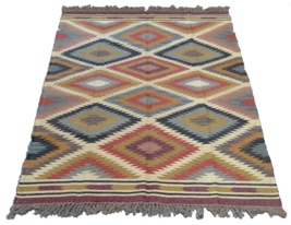 Kilim Rug Large Rustic Ethnic Indian Moroccan Carpet 8ft x 5ft 240cm x 1... - £182.14 GBP