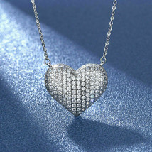 0.40 Carat Round Cut Diamond Women&#39;s Heart Pendant 14k White Gold Finish 925 - £71.88 GBP