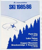 American Airlines Ski Brochure 1985/86 Park City Lake Tahoe Copper Mountain - $15.84