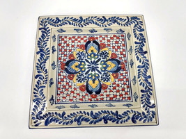 Hand Painted Expressions Mexican Motif Serveware Platter Plate Appetizer Tray - $24.18