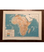 Vintage Color Physical Map of AFRICA Continent Print Plate 7&quot; x 9&quot; Unframed - £11.20 GBP