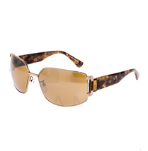 LANVIN LN020 Copper Metal Brown Marble Silver Mirror Wrap Crystal Sunglasses 020 - £160.22 GBP
