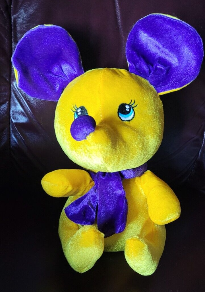 2009 Sugar Loaf Yellow Purple Mouse Bear James Madison University Cute Dog Toy - $15.99